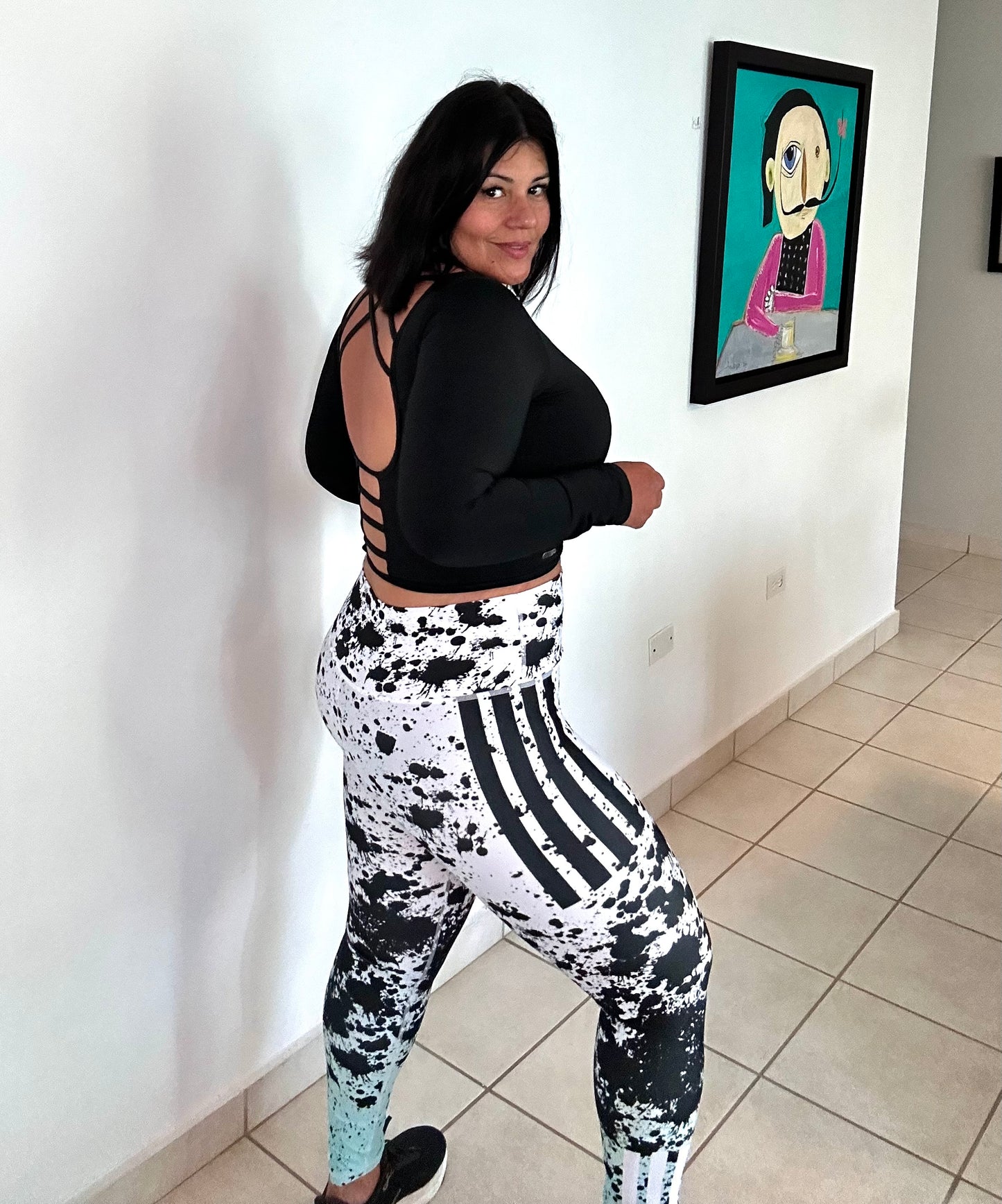 Legging Blanco y Menta