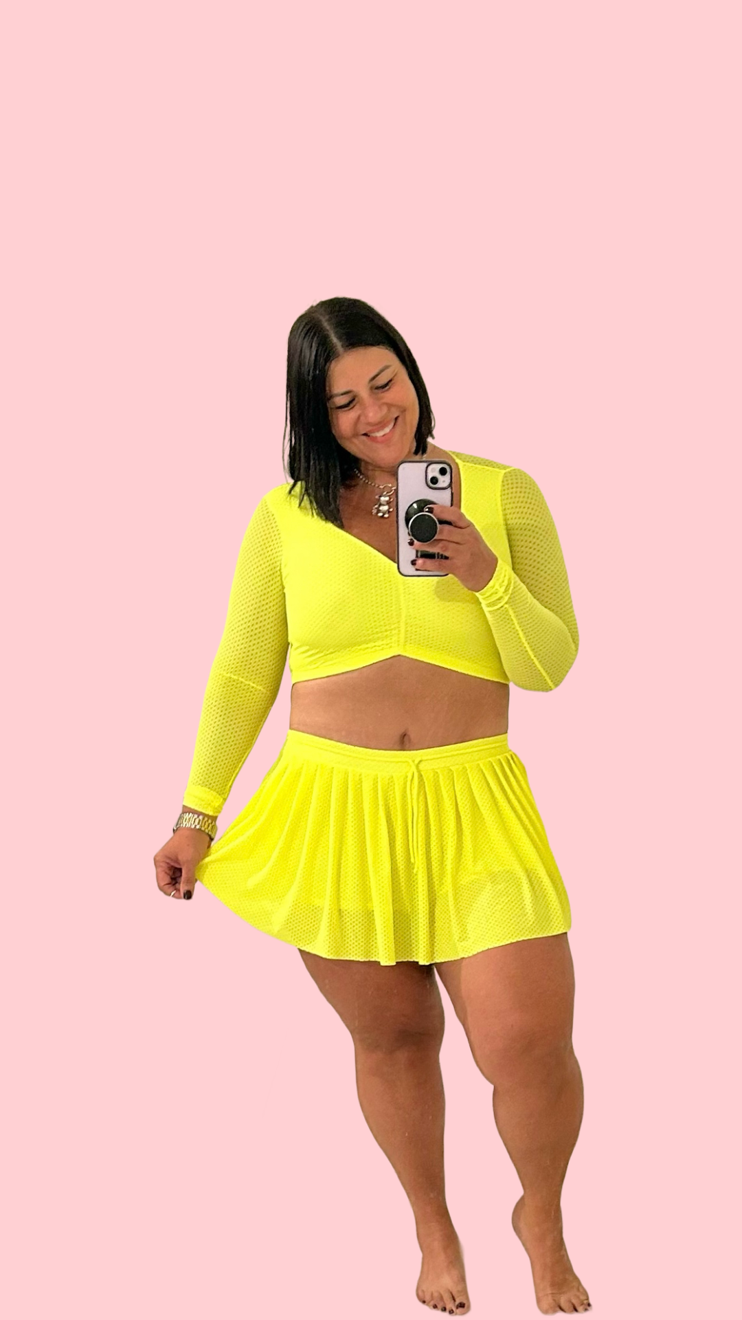 Conjunto Falda Verde Neon