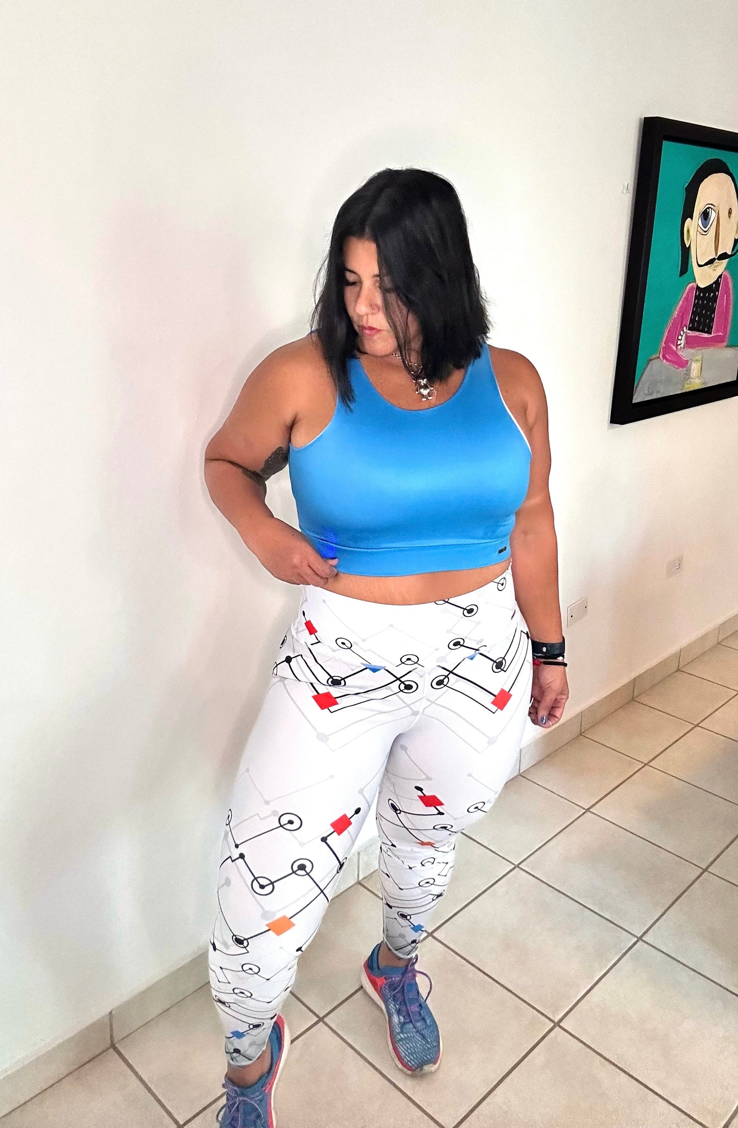 Legging white with dots