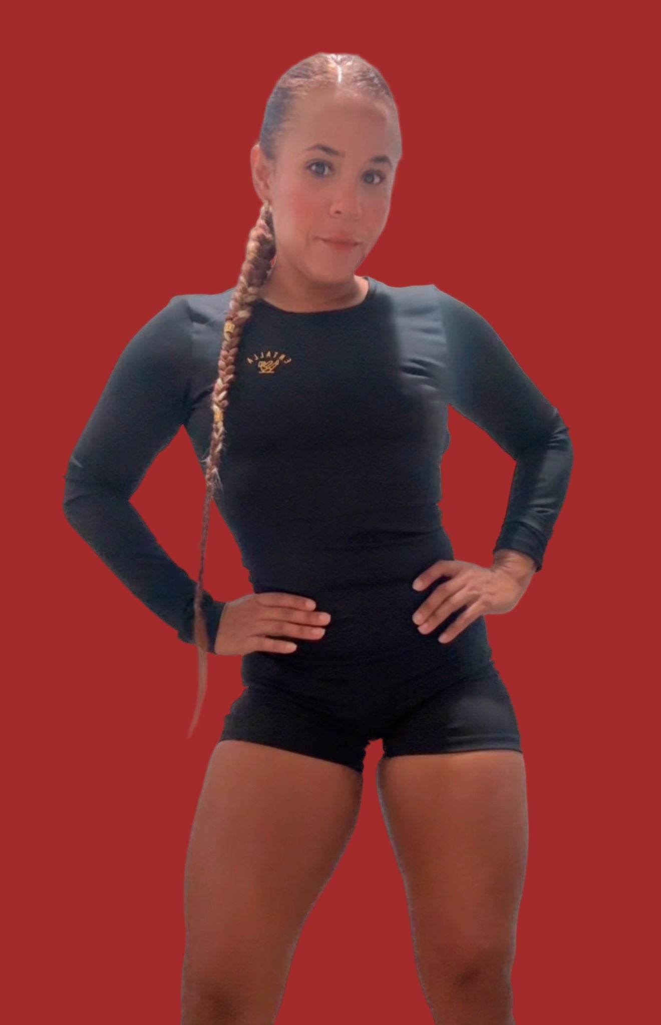 Enterizo corto, manga Larga!🖤