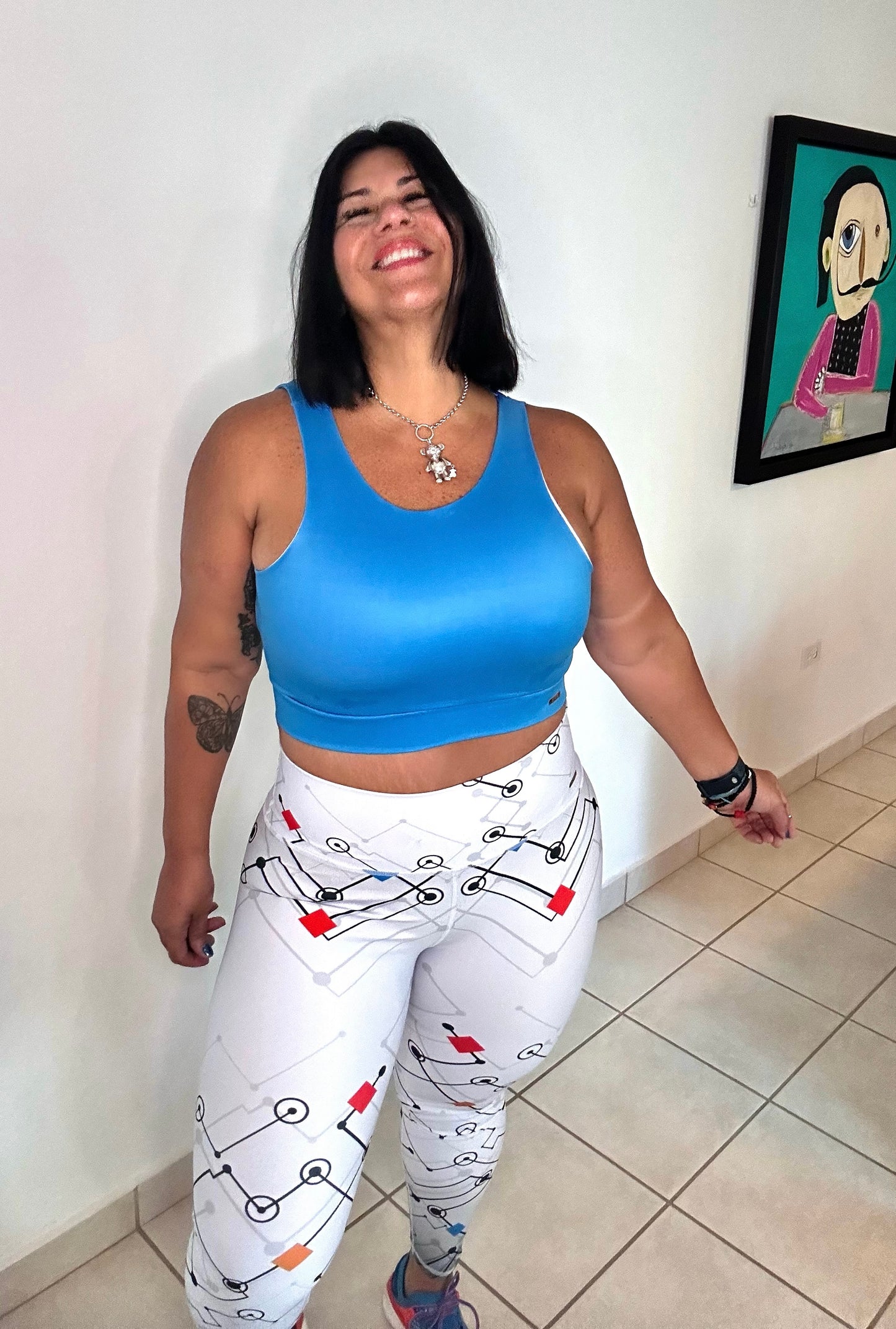 Legging white with dots