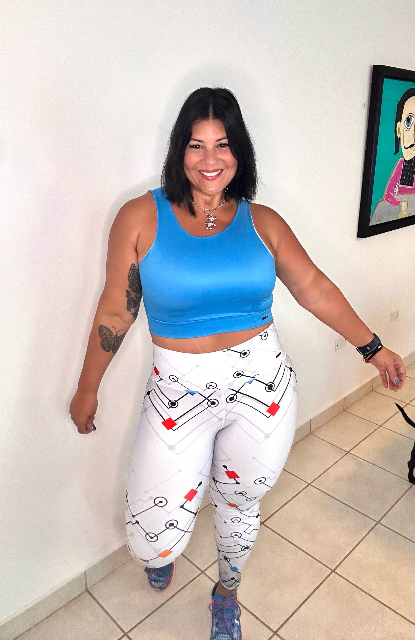 Legging white with dots