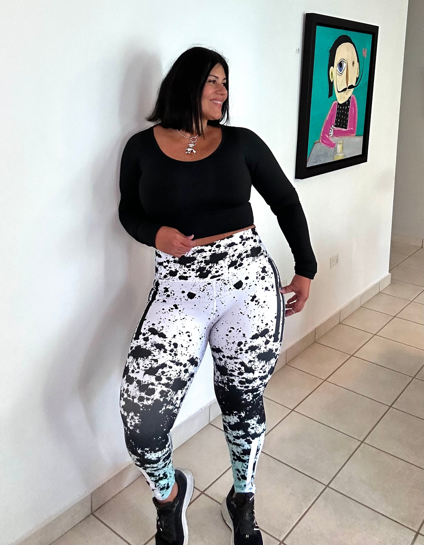 Legging Blanco y Menta